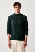 Guess sweter męski z dodatkiem wełny NEMO zielony M6BR28 Z1549