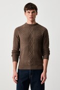 Guess sweter męski z dodatkiem wełny NEMO brązowy M6BR28 Z1549