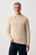 Barbour sweter męski z wełną beżowy MKN1756