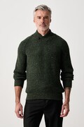Barbour sweter męski z wełną zielony MKN1756
