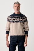 Barbour sweter męski z wełną Tisbury granatowy MKN1750