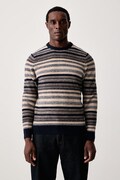 Barbour sweter męski wełniany Highsted granatowy MKN1745