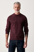 Barbour sweter męski z wełną Holden bordowy MKN1576