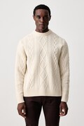 BOSS Orange sweter męski wełniany Atreccio biały 50571421