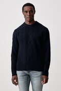BOSS Orange sweter męski wełniany Atreccio granatowy 50571421