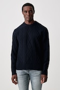 BOSS Orange sweter męski wełniany Atreccio granatowy 50571421