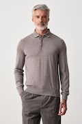 BOSS sweter męski wełniany H-Lancione-L brązowy 50571927