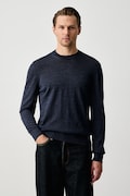 BOSS sweter męski wełniany H-Leno-L niebieski 50571914