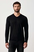 BOSS pulover za muškarce od vune H-Melba-L crni 50571907