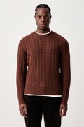BOSS sweter męski wełniany H-Furlan brązowy 50570645