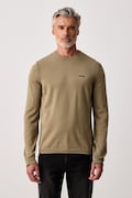 BOSS Green sweter męski bawełniany KN_Ever-X CN beżowy 50556145