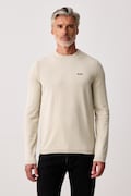 BOSS Green sweter męski bawełniany KN_Ever-X CN beżowy 50556145