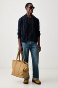 Hackett London sweter rozpinany męski wełniany granatowy HM7000257