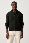 Hackett London sweter rozpinany męski wełniany zielony HM7000257