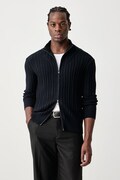 Armani Exchange светр на застібці чоловічий з додаванням вовни темно-синій XM002998 AF14008