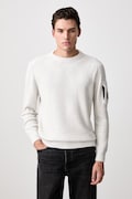 C.P. Company sweter męski z dodatkiem wełny biały 21CMKN297A006170A