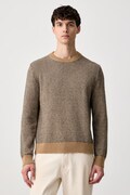 Calvin Klein πουλόβερ ανδρικό με πρόσμιξη μαλλιού καφέ LV04LH310G