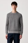 Calvin Klein πουλόβερ ανδρικό με πρόσμιξη μαλλιού γκρί LV04LH310G