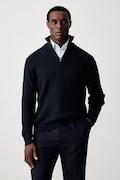 United Colors of Benetton sweter męski z dodatkiem wełny granatowy 12D5U202D