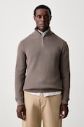 United Colors of Benetton sweter męski z dodatkiem wełny brązowy 12D5U202D