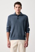 Trussardi sweter męski z wełną niebieski M0308000120N