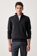 G-Star półgolf męski z bawełną Core refined half zip granatowy D30783-E813