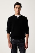Marc O'Polo sweter męski z dodatkiem wełny czarny 5000012479
