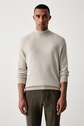 Marc O'Polo sweter męski z dodatkiem wełny beżowy 5000011995