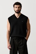 Tommy Hilfiger pulover bez rukava za muškarce od pamuka crni MW0MW43244