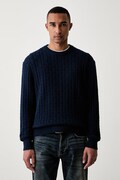 Tommy Hilfiger πουλόβερ ανδρικό βαμβακερό σκούρο μπλε MW0MW43261