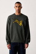 Kenzo sweter męski z wełną zielony FG65PU8243FN
