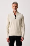 BOSS Green sweter męski bawełniany KN_Ever-X QZ beżowy 50556146