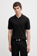 Calvin Klein polo swetrowe męskie z wiskozą czarne LV04LG304G