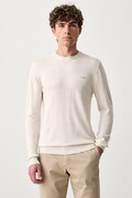 Guess sweter męski z dodatkiem jedwabiu MARCOS beżowy M6YR07 Z0912