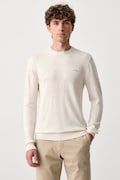 Guess sweter męski z dodatkiem jedwabiu MARCOS beżowy M6YR07 Z0912