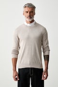 Hackett London sweter męski bawełniany beżowy HM7000116