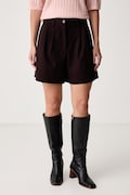 United Colors of Benetton къс панталон дамски с добавен лиосел кафяв 4NKCD902X