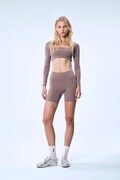 GOD SAVE QUEENS kolarki damskie BIKER SHORTS brązowe high waist GSQ-144-352