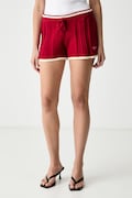 adidas Originals pantaloni scurți pentru femei Cable Knit roșii KT1866
