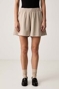adidas Originals pantaloni scurți de trening pentru femei din bumbac Essentials bej high waist KT4726