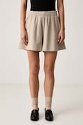 adidas Originals pantaloni scurți de trening pentru femei din bumbac Essentials bej high waist KT4726