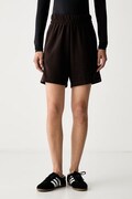 adidas szorty dresowe damskie z bawełną Leopard Pack brązowe high waist KV9301