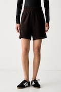 adidas szorty dresowe damskie z bawełną Leopard Pack brązowe high waist KV9301