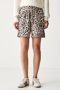 adidas szorty dresowe damskie z bawełną Leopard Pack beżowe high waist KH1551