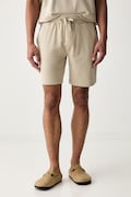 HUGO homewear kratke hlače za muškarce s pamukom NOAH SHORTS bež spušteni struk 50566165