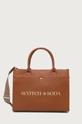 Scotch & Soda torebka tote z imitacji skóry brązowa SCHB0025