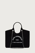 Karl Lagerfeld torebka shopper damska bawełniana czarna B3W50068