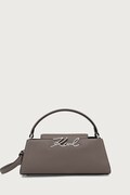 Karl Lagerfeld crossbody torbica ženska usnjena K/SIGNATURE siva B4W30207