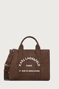 Karl Lagerfeld torebka shopper damska z imitacji zamszu K/RSG brązowa B4W30373