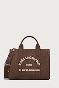 Karl Lagerfeld torebka shopper damska z imitacji zamszu K/RSG brązowa B4W30373